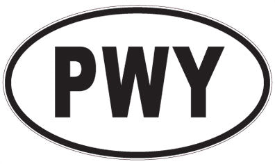 PWY - 3 Letter Initials Oval Sticker