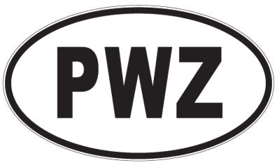 PWZ - 3 Letter Initials Oval Sticker