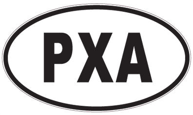 PXA - 3 Letter Initials Oval Sticker