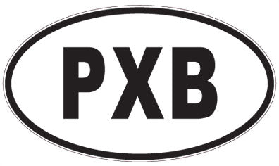 PXB - 3 Letter Initials Oval Sticker
