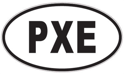 PXE - 3 Letter Initials Oval Sticker