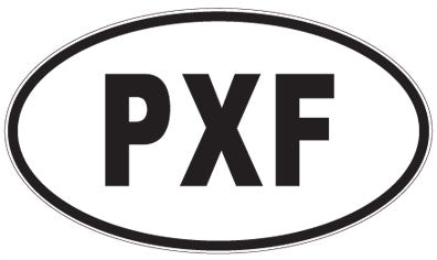 PXF - 3 Letter Initials Oval Sticker