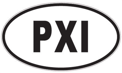 PXI - 3 Letter Initials Oval Sticker