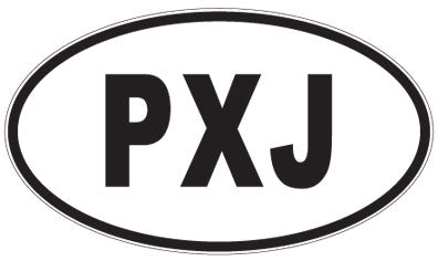 PXJ - 3 Letter Initials Oval Sticker