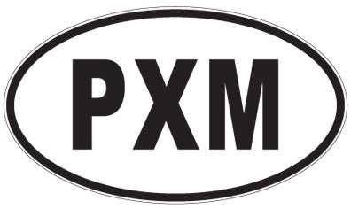 PXM - 3 Letter Initials Oval Sticker