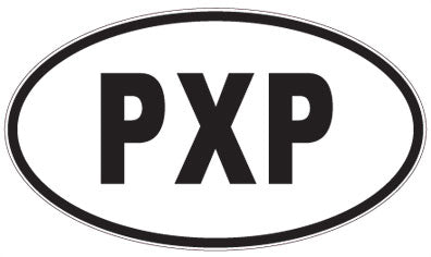 PXP - 3 Letter Initials Oval Sticker