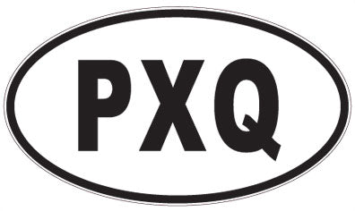 PXQ - 3 Letter Initials Oval Sticker
