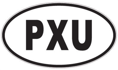 PXU - 3 Letter Initials Oval Sticker