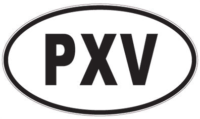 PXV - 3 Letter Initials Oval Sticker