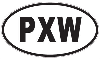 PXW - 3 Letter Initials Oval Sticker