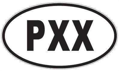 PXX - 3 Letter Initials Oval Sticker
