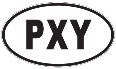 PXY - 3 Letter Initials Oval Sticker