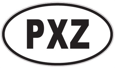PXZ - 3 Letter Initials Oval Sticker