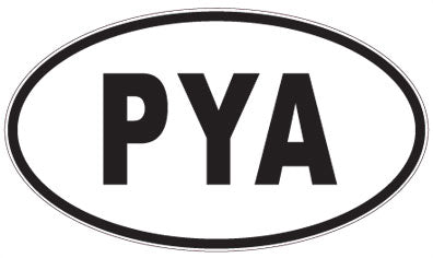 PYA - 3 Letter Initials Oval Sticker