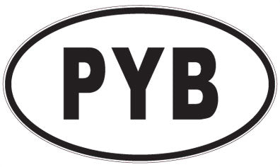 PYB - 3 Letter Initials Oval Sticker