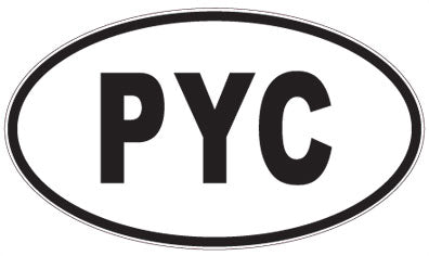 PYC - 3 Letter Initials Oval Sticker