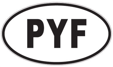 PYF - 3 Letter Initials Oval Sticker