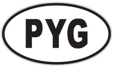 PYG - 3 Letter Initials Oval Sticker