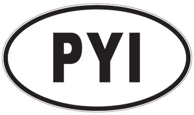 PYI - 3 Letter Initials Oval Sticker