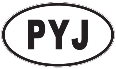 PYJ - 3 Letter Initials Oval Sticker