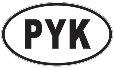 PYK - 3 Letter Initials Oval Sticker
