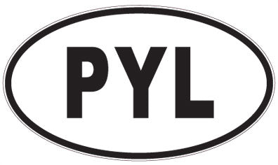 PYL - 3 Letter Initials Oval Sticker