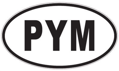 PYM - 3 Letter Initials Oval Sticker