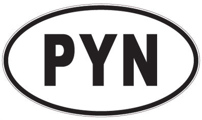 PYN - 3 Letter Initials Oval Sticker