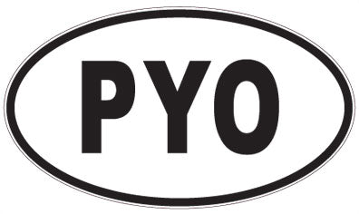 PYO - 3 Letter Initials Oval Sticker