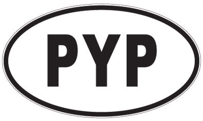 PYP - 3 Letter Initials Oval Sticker