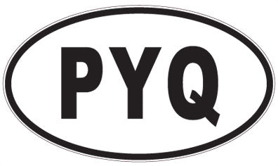 PYQ - 3 Letter Initials Oval Sticker