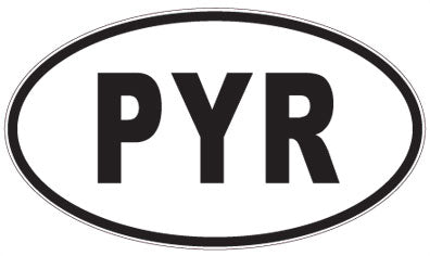 PYR - 3 Letter Initials Oval Sticker