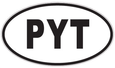 PYT - 3 Letter Initials Oval Sticker