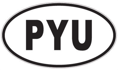 PYU - 3 Letter Initials Oval Sticker