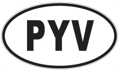 PYV - 3 Letter Initials Oval Sticker