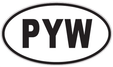 PYW - 3 Letter Initials Oval Sticker