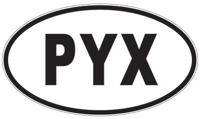 PYX - 3 Letter Initials Oval Sticker