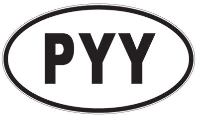 PYY - 3 Letter Initials Oval Sticker