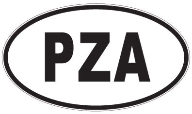 PZA - 3 Letter Initials Oval Sticker