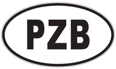PZB - 3 Letter Initials Oval Sticker
