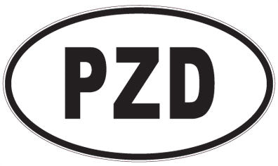 PZD - 3 Letter Initials Oval Sticker
