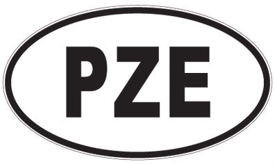 PZE - 3 Letter Initials Oval Sticker