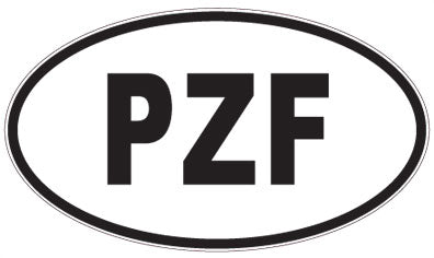 PZF - 3 Letter Initials Oval Sticker