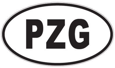 PZG - 3 Letter Initials Oval Sticker