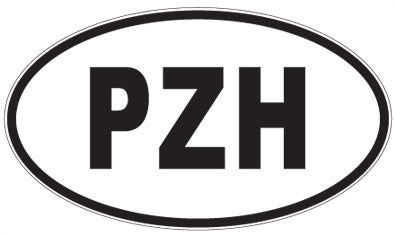 PZH - 3 Letter Initials Oval Sticker