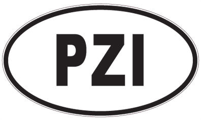 PZI - 3 Letter Initials Oval Sticker