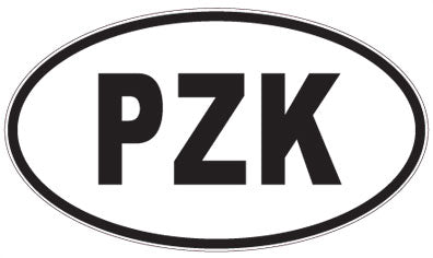 PZK - 3 Letter Initials Oval Sticker