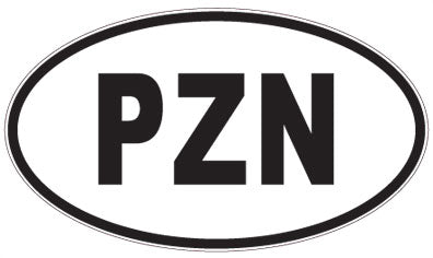 PZN - 3 Letter Initials Oval Sticker