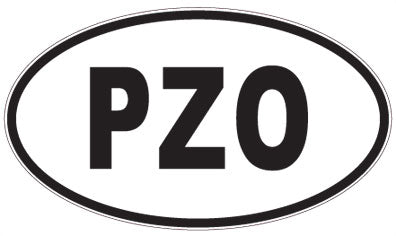 PZO - 3 Letter Initials Oval Sticker