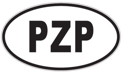 PZP - 3 Letter Initials Oval Sticker